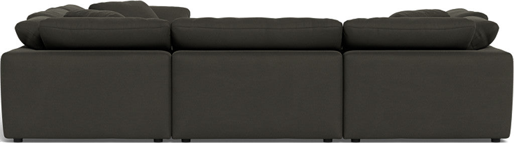 Fluffy 6 Piece Sectional W/Ottoman - Dream Chocolate