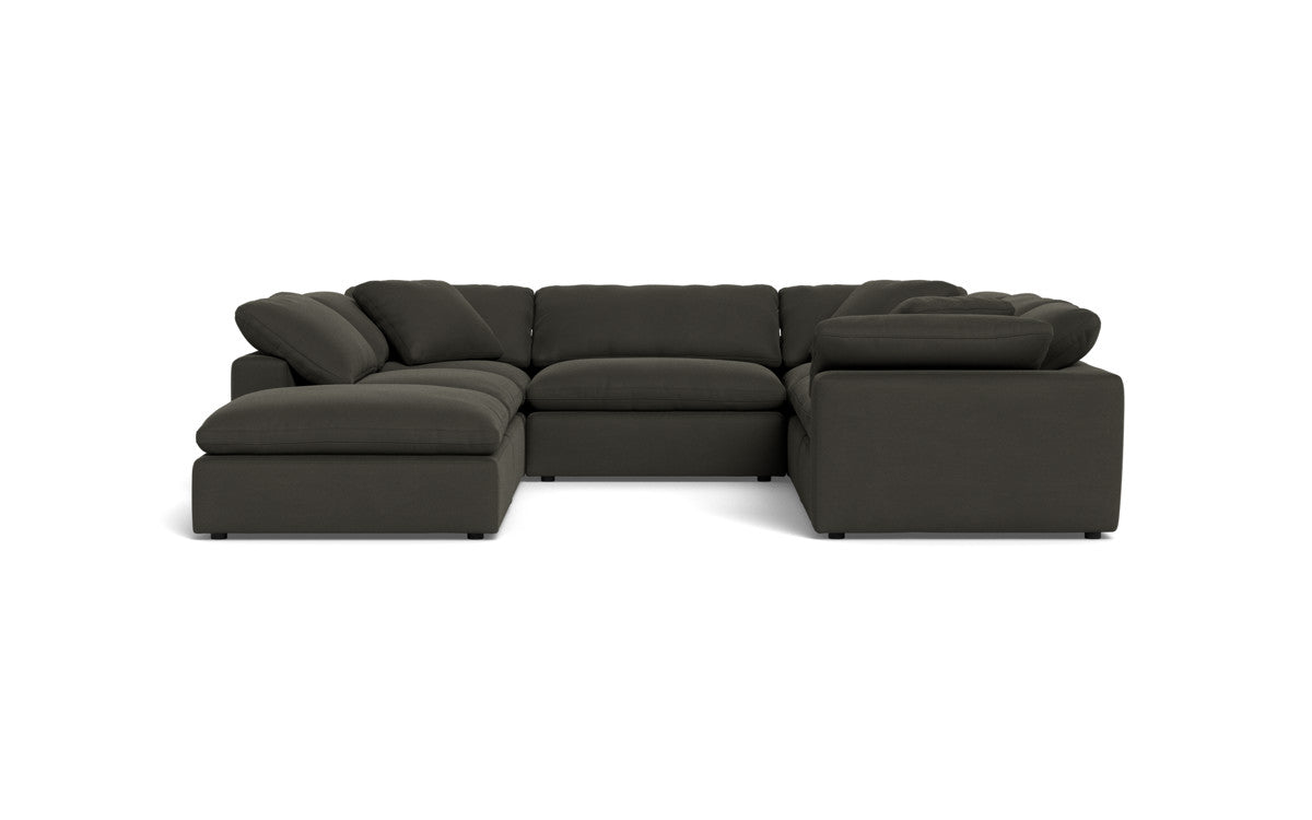 Fluffy 6 Piece Sectional W/Ottoman - Dream Chocolate