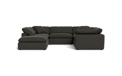 Fluffy 6 Piece Sectional W/Ottoman - Dream Chocolate