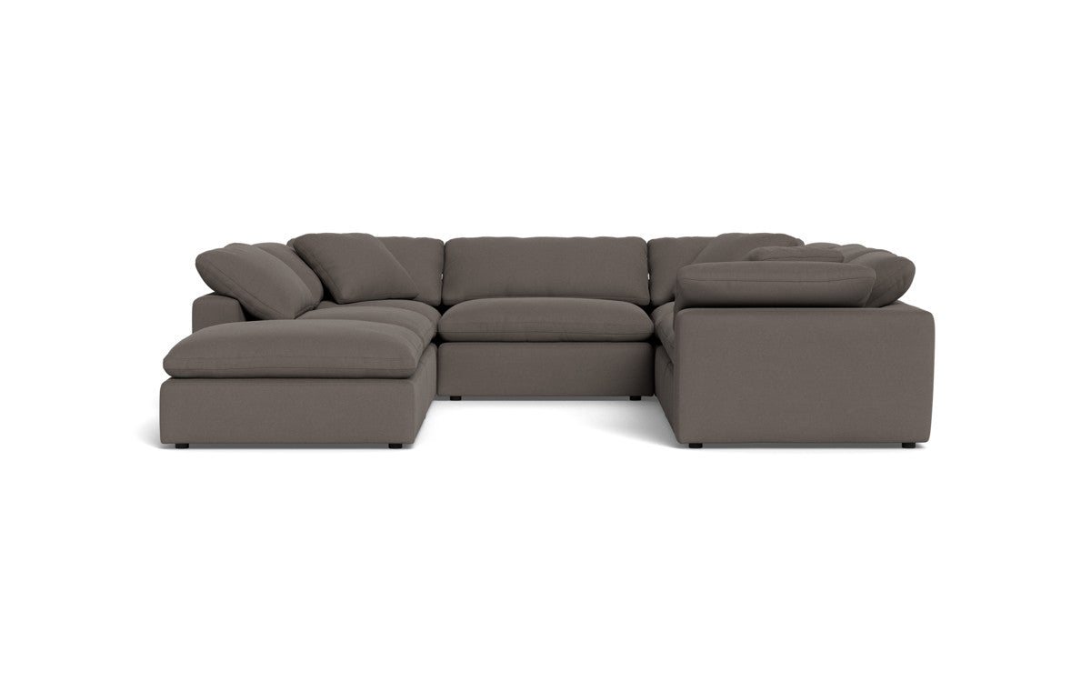 Fluffy 6 Piece Sectional W/Ottoman - Toscana Otter