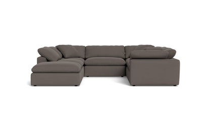 Fluffy 6 Piece Sectional W/Ottoman - Toscana Otter