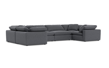 Fluffy 4 Corner U Sectional - Bennett Charcoal