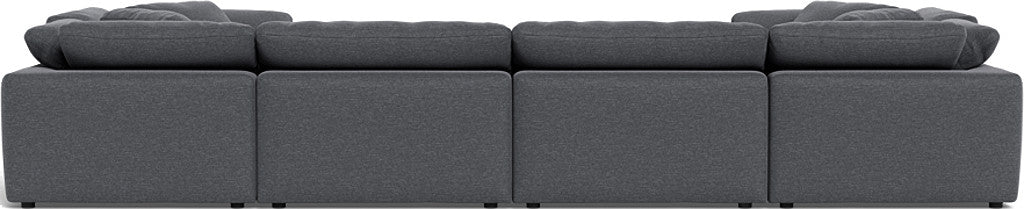 Fluffy 4 Corner U Sectional - Bennett Charcoal