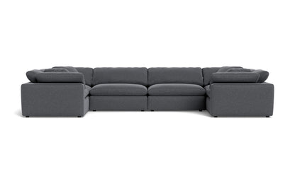 Fluffy 4 Corner U Sectional - Bennett Charcoal