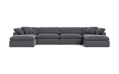 Fluffy 4 Piece Sectional W/Double Otto - Bennett Charcoal