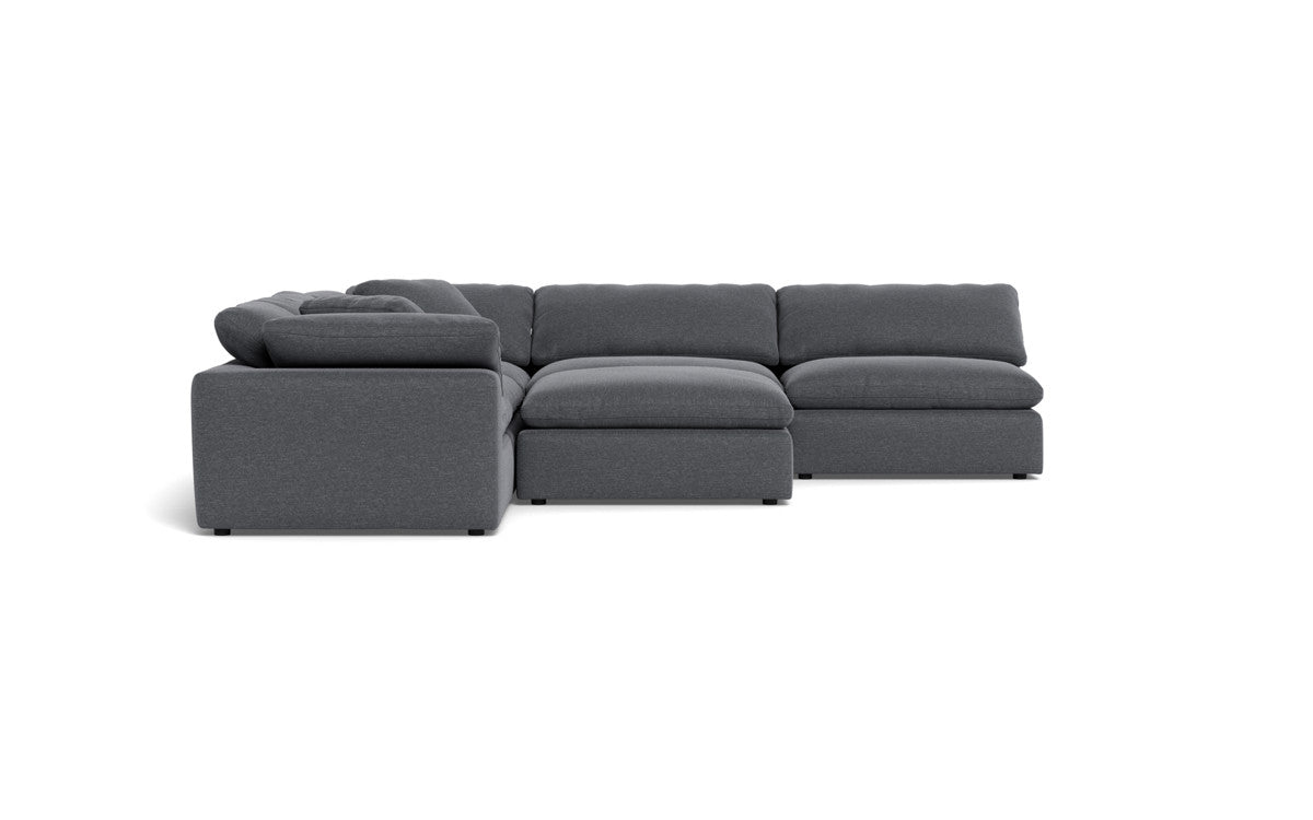 Fluffy 5 Piece Sectional W/Ottoman - Bennett Charcoal