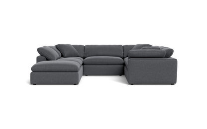 Fluffy 6 Piece Sectional W/Ottoman - Bennett Charcoal