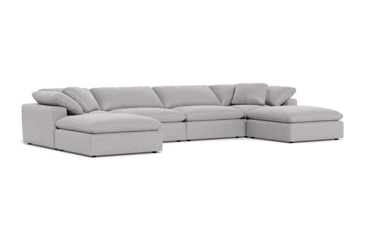 Fluffy 4 Piece Sectional W/Double Otto - Bennett Dove