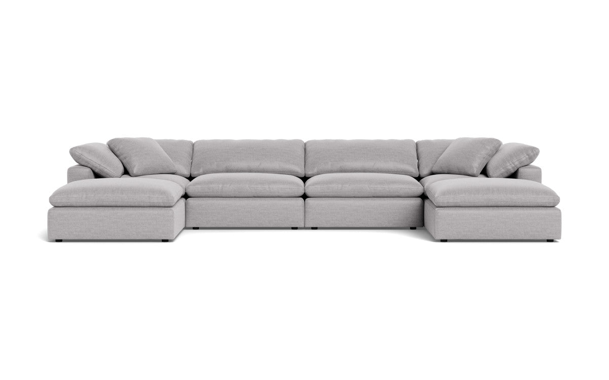 Fluffy 4 Piece Sectional W/Double Otto - Bennett Dove