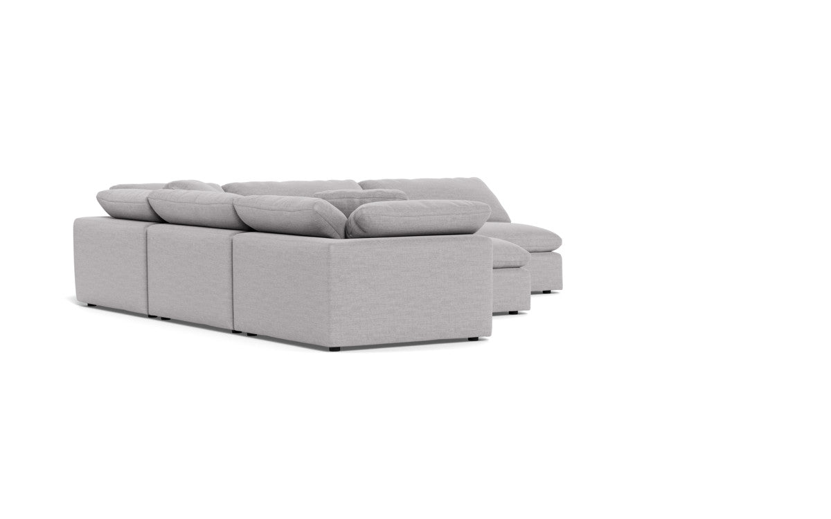 Fluffy 5 Piece Sectional W/Ottoman - Bennett Dove