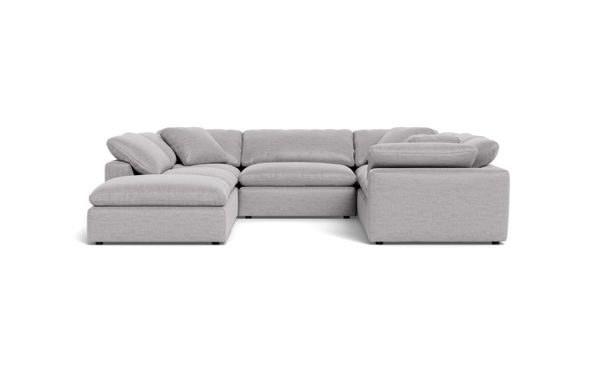 Fluffy 6 Piece Sectional W/Ottoman - Bennett Dove