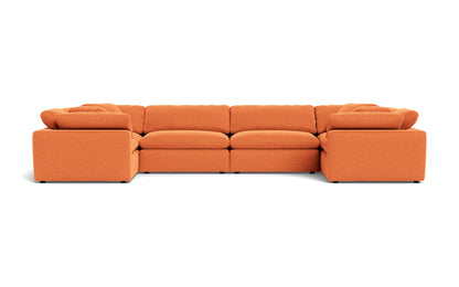 Fluffy 4 Corner U Sectional - Bennett Orangeade