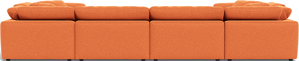 Fluffy 4 Corner U Sectional - Bennett Orangeade