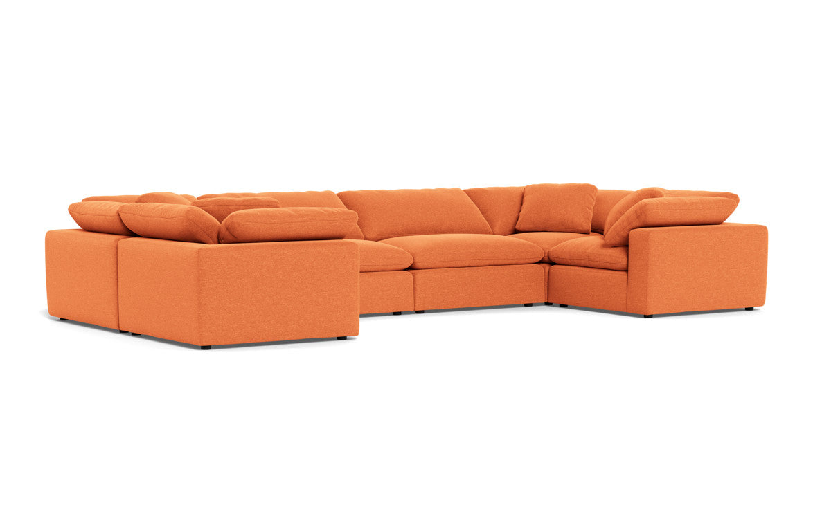 Fluffy 4 Corner U Sectional - Bennett Orangeade