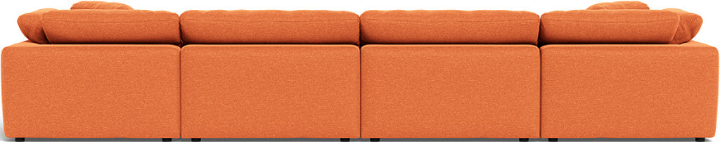 Fluffy 4 Piece Sectional W/Double Otto - Bennett Orangeade