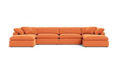 Fluffy 4 Piece Sectional W/Double Otto - Bennett Orangeade