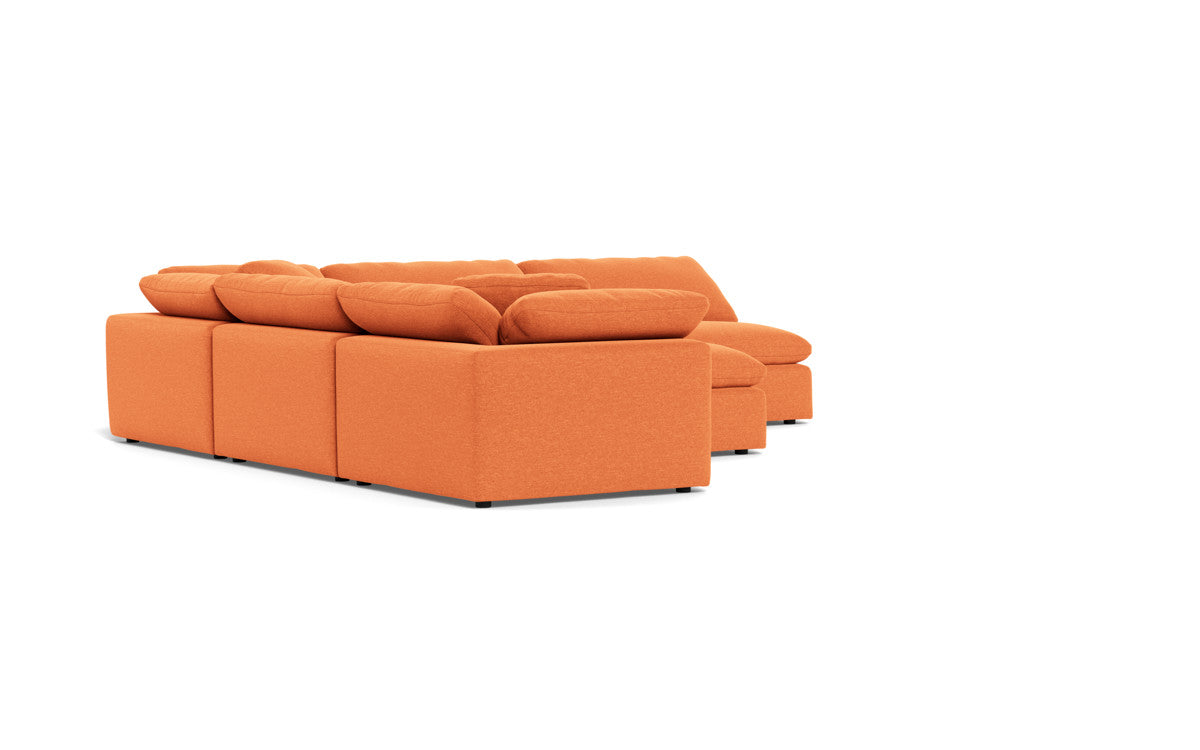 Fluffy 5 Piece Sectional W/Ottoman - Bennett Orangeade