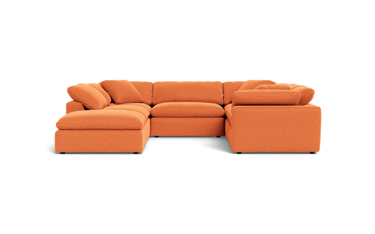 Fluffy 6 Piece Sectional W/Ottoman - Bennett Orangeade