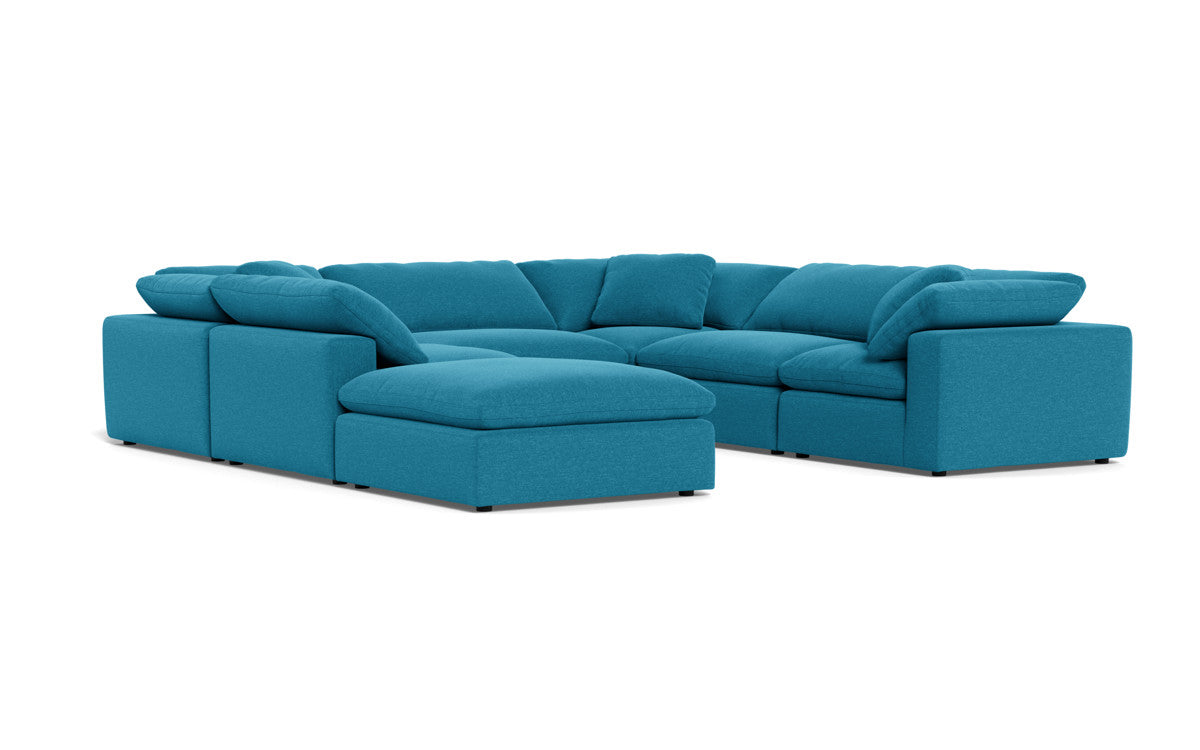 Fluffy 6 Piece Sectional W/Ottoman - Bennett Peacock