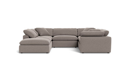 Fluffy 6 Piece Sectional W/Ottoman - Bennett Praline