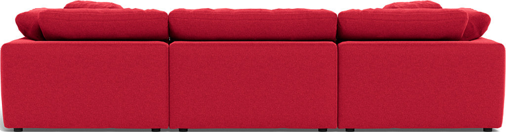 Fluffy 3 Piece Sofa W/Double Ottoman - Bennett Red