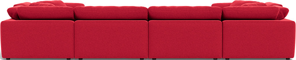 Fluffy 4 Corner U Sectional - Bennett Red