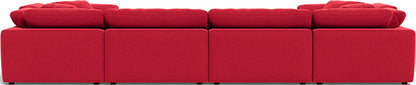 Fluffy 4 Corner U Sectional - Bennett Red