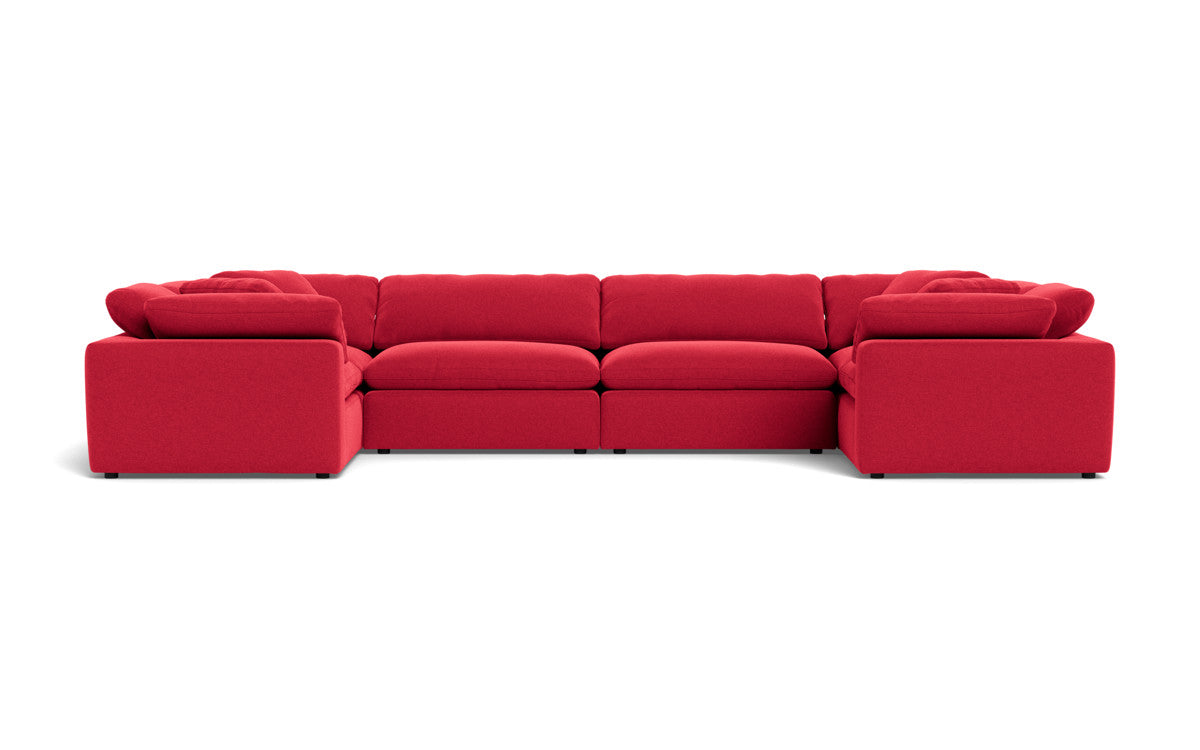 Fluffy 4 Corner U Sectional - Bennett Red