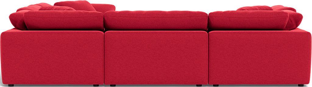 Fluffy 6 Piece Sectional W/Ottoman - Bennett Red