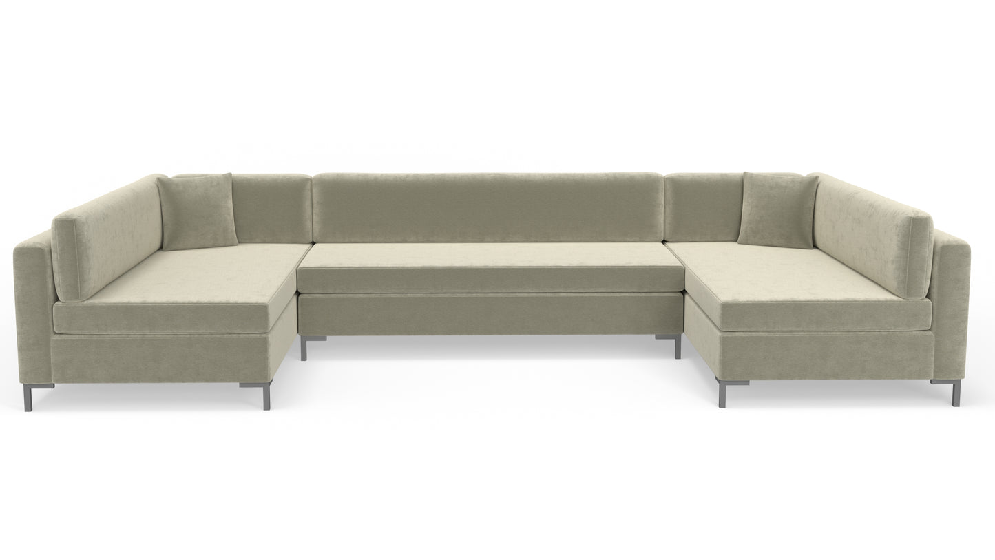 Bonnell 162" U Armless Sectional - Amigo II Sage