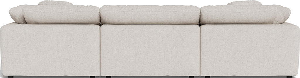 Fluffy 3 Piece Sofa W/Double Ottoman - Camila Oyster