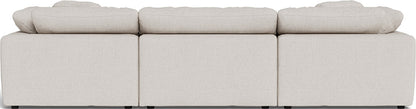 Fluffy 3 Piece Sofa W/Double Ottoman - Camila Oyster