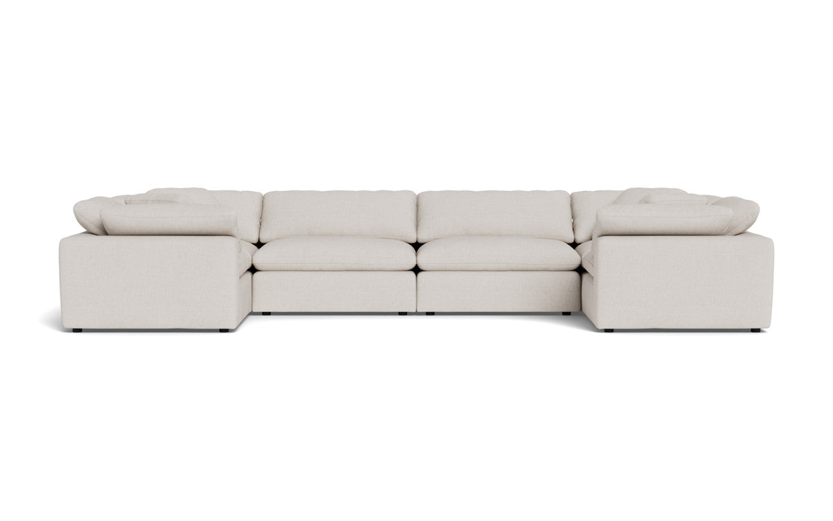 Fluffy 4 Corner U Sectional - Camila Oyster