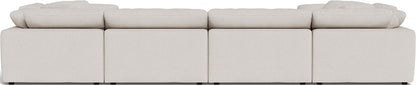 Fluffy 4 Corner U Sectional - Camila Oyster