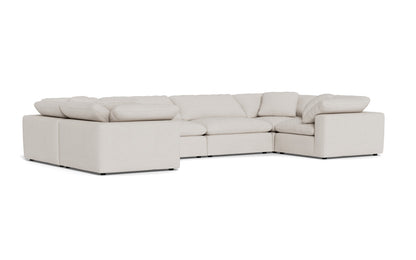 Fluffy 4 Corner U Sectional - Camila Oyster