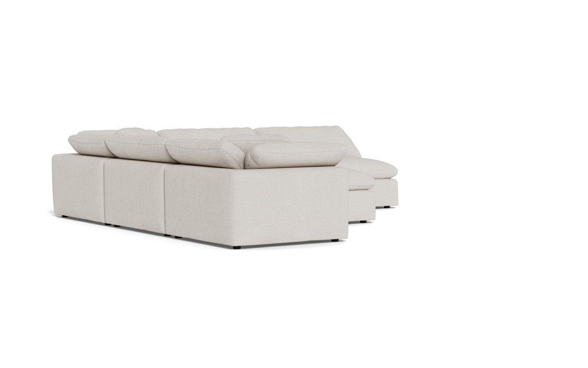 Fluffy 5 Piece Sectional W/Ottoman - Camila Oyster