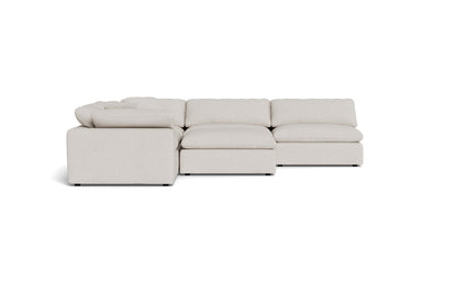 Fluffy 5 Piece Sectional W/Ottoman - Camila Oyster