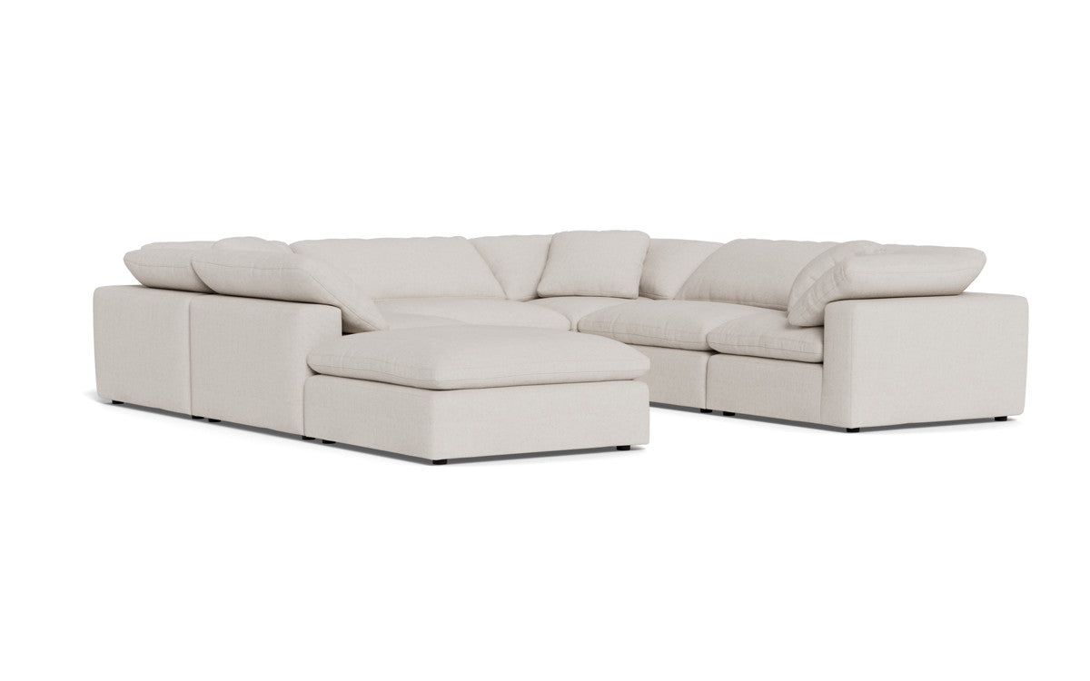 Fluffy 6 Piece Sectional W/Ottoman - Camila Oyster