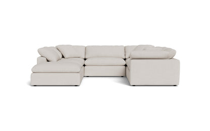 Fluffy 6 Piece Sectional W/Ottoman - Camila Oyster