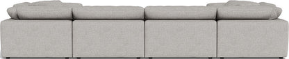 Fluffy 4 Corner U Sectional - Camila Smoke