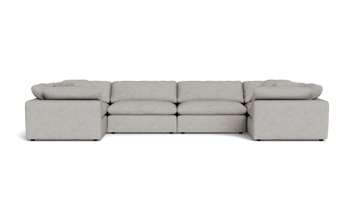 Fluffy 4 Corner U Sectional - Camila Smoke