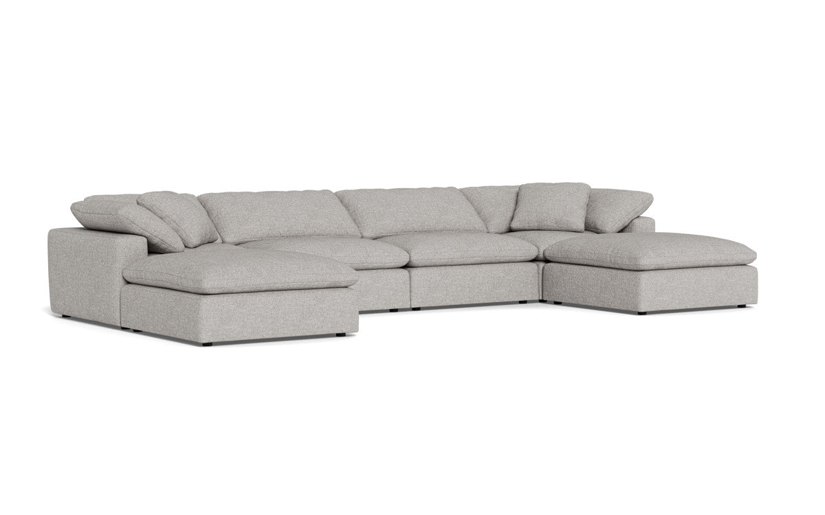 Fluffy 4 Piece Sectional W/Double Otto - Camila Smoke