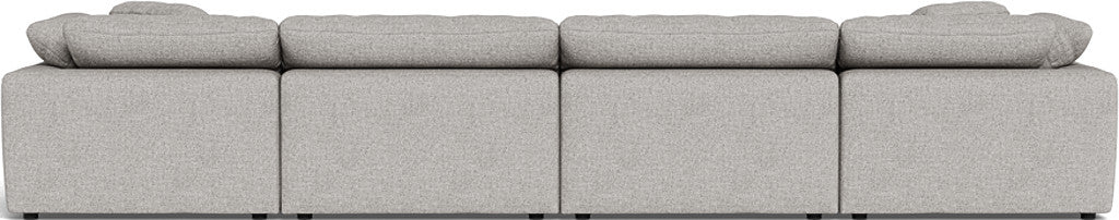 Fluffy 4 Piece Sectional W/Double Otto - Camila Smoke