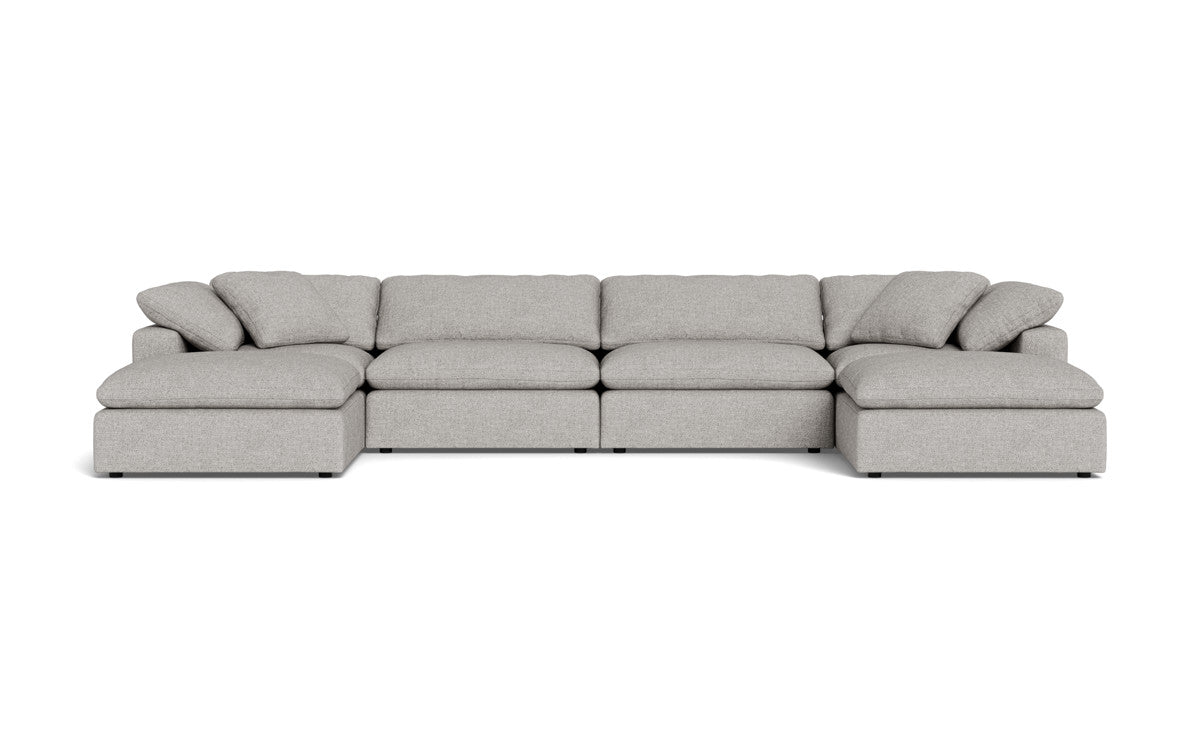 Fluffy 4 Piece Sectional W/Double Otto - Camila Smoke