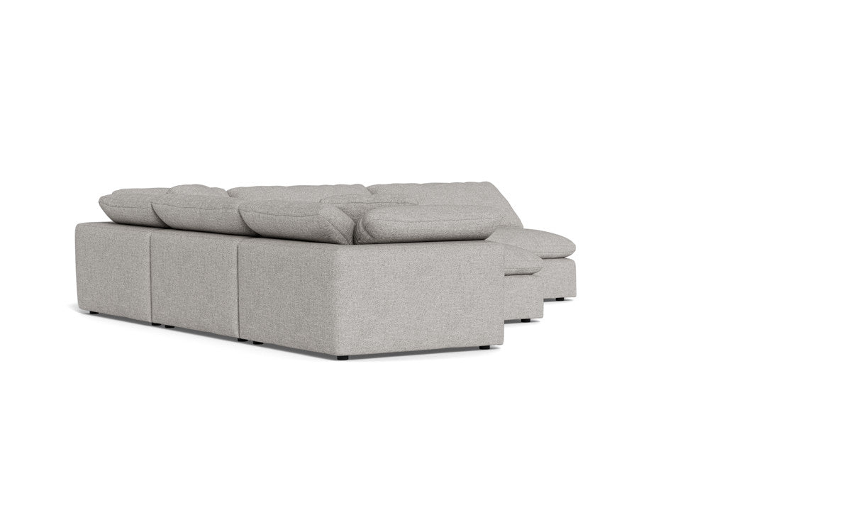 Fluffy 5 Piece Sectional W/Ottoman - Camila Smoke