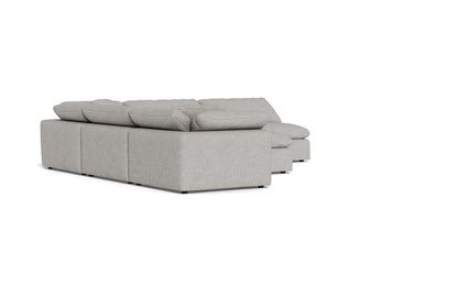 Fluffy 5 Piece Sectional W/Ottoman - Camila Smoke