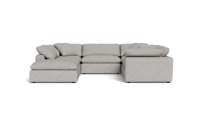 Fluffy 6 Piece Sectional W/Ottoman - Camila Smoke