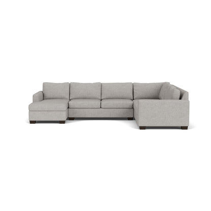 Track 141" Corner Sectionals W. Full Sleeper & Left Chaise - Camila Smoke