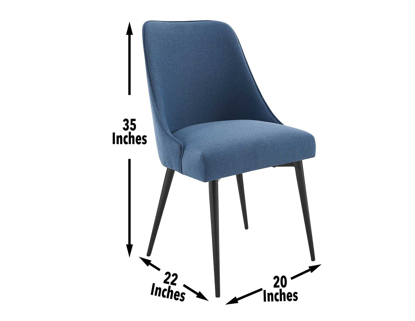 Colby Blue Fabric Dining Chairs (pr)