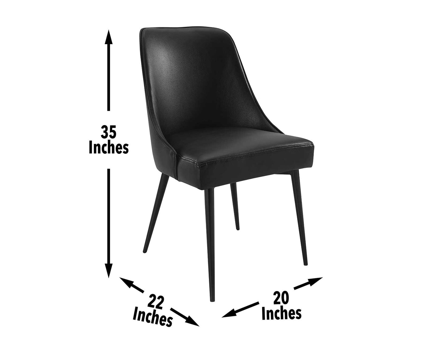 Colby Black Leatherette Dining Chairs (pr)